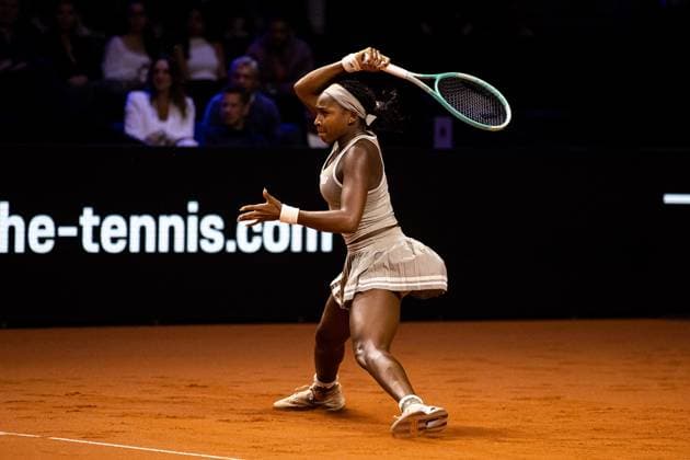 im Bild Coco Gauff USA Coco Gauff USA vs Ella Seidel GER GER, Porsche Tennis Grand Prix GP Stuttgart 2025, WTA500, 17.04.2025 GER, Porsche Tennis Grand Prix GP Stuttgart 2025, WTA500, 17.04.2025 Stuttgart Copyright: xEibner-Pressefoto RogerxBuerkex EP