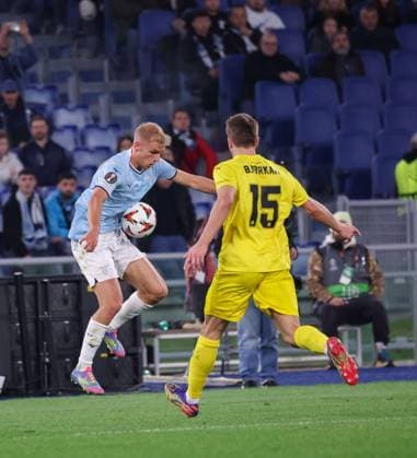 UEFA Europa League Football Match - 2024 25 Lazio vs Bodo Glimt 17 04 2025 Rome, Stadio Olimpico, football match valid for UEFA Europa League 2024 24 between SS Lazio vs SSC vs FC Bodo Glimt In photo: Gustav Isaksen of SS Lazio ROMA Stadium Olimpic Lazio ITALY Copyright: xFABIOxSASSO FPAxFabioxSasso FPAx Lazio Bodo Glimt2025_04_17Fabio Sasso0277