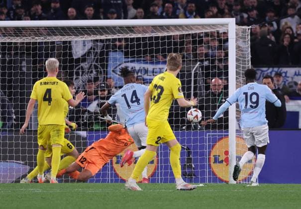 UEFA Europa League Football Match - 2024 25 Lazio vs Bodo Glimt 17 04 2025 Rome, Stadio Olimpico, football match valid for UEFA Europa League 2024 24 between SS Lazio vs SSC vs FC Bodo Glimt In photo: goal the Tijjani Noslin of SS Lazio ROMA Stadium Olimpic Lazio ITALY Copyright: xFABIOxSASSO FPAxFabioxSasso FPAx Lazio Bodo Glimt2025_04_17Fabio Sasso0688