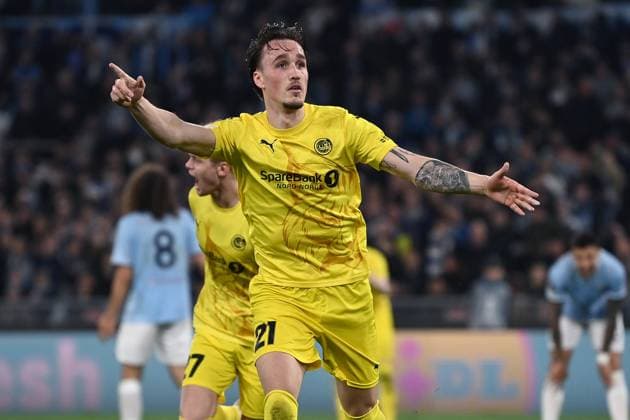 As Roma 17 04 2025 - Europa League Lazio-FK Bodo Glimt foto Antonello Sammarco Image nella foto: esultanza gol Andreas Helmersen 