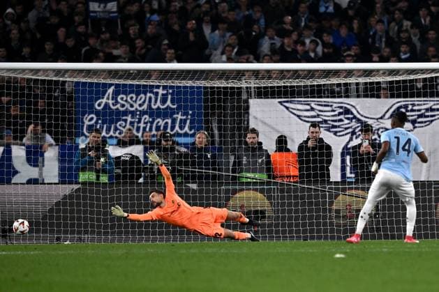 As Roma 17 04 2025 - Europa League Lazio-FK Bodo Glimt foto Antonello Sammarco Image nella foto: Tijjani Noslin rigore sbagliato 