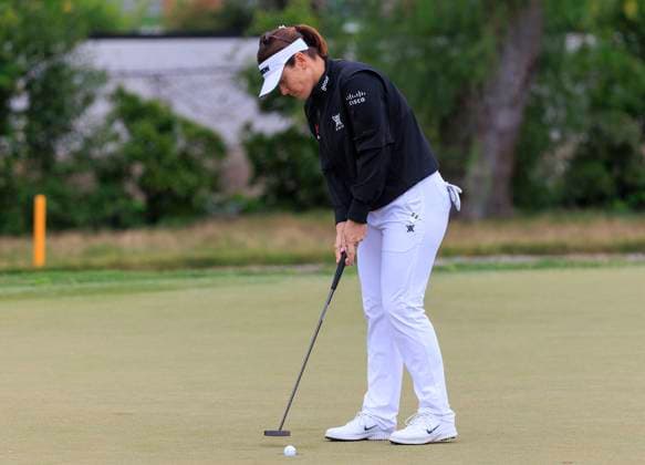 April 17, 2025, Tarzana, California, USA: Hannah Green during first round of the JM Eagle LA Championship presented by Plastpro Thursday April 17, 2025 at El Caballero Country Club in Tarzana, California. JAVIER ROJAS PI Tarzana USA - ZUMAp124 20250417_zaa_p124_097 Copyright: xJavierxRojasx