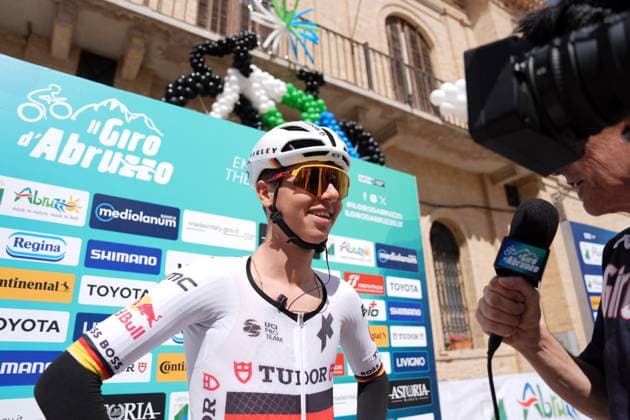 Brenner Marco Of Tudor Pro Cycling Team during the Giro d™Abruzzo, final stage from Corropoli to Isola del Gran Sasso (Santuario di San Gabriele (164 km) - Abruzzo, Italy - Friday, April 18, 2025. - cycling .  Copyright: xMassimoxPaolone LaPressex