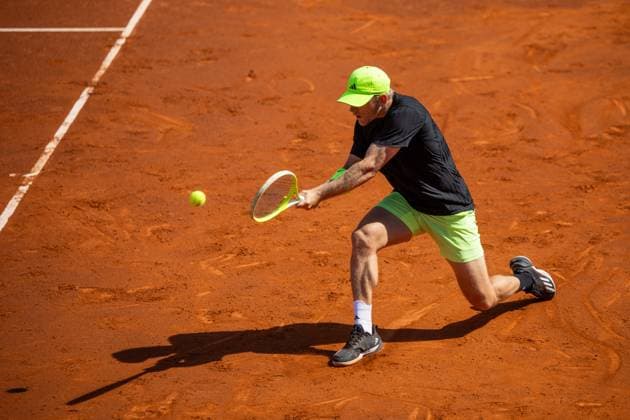 Alejandro Davidovich of Spain plays a backhand against Karen Khachanov of Rusia during their match of day five of the Barcelona Open Banc Sabadell at Real Club De Tenis Barcelona, Spain (Judit Cartiel SPP) Copyright: xJuditxCartiel SPPx spp-en-JuCa-0I9A1093