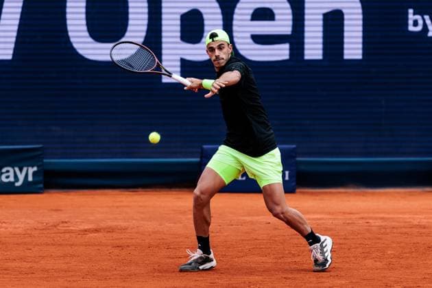 BMW Open München ATP, Tennis Herren 500; 18.04.2025 Francisco Cerundolo (Argentinien) im Match gegen David Goffin (Belgien) BMW Open by Bitpanda München ATP 500: Tag 7, München, MTTC Iphitos am 18.04.2025 Copyright: xBEAUTIFULxSPORTS Wunderlx