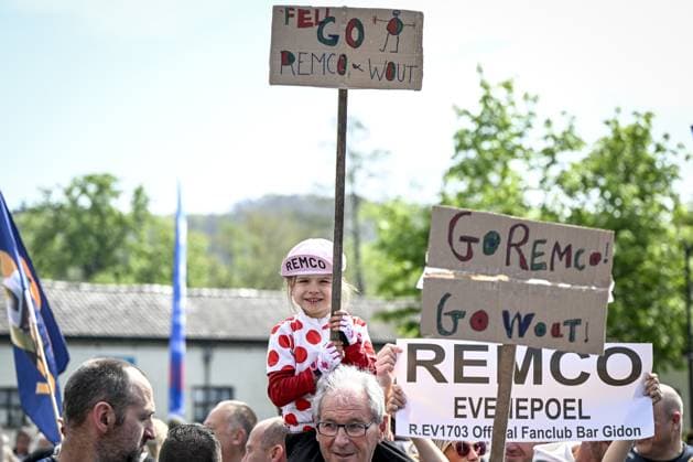 Belgian fans and supporters pictured during the men s Brabantse Pijl one day cycling race, 162,5km from Huizingen, Beersel to Overijse on Friday 18 April 2025. TOM GOYVAERTS TomxGoyvaerts  x121137622x