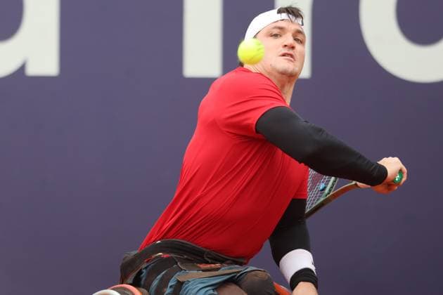 Gustavo Fernandez (ARG) Rollstuhltennis, Allianz Para Trophy im Rahmen der BMW Open, Portraet, Portrait, Wheelchair Tennis, Tennis BMW Open by Bitpanda ATP, Tennis Herren 500 München 17.04.2025 FOTO: Mladen Lackovic LakoPress