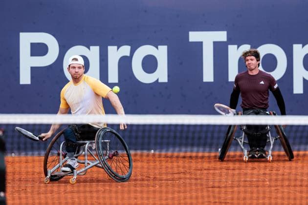 BMW Open München ATP, Tennis Herren 500; 18.04.2025 Allianz Para Trophy Christoph Wilke (Deutschland) und Nico Langmann (Österreich) im Doppel gegen Joachim Gerard (Belgien) und Maikel Scheffers (Niederlande) BMW Open by Bitpanda München ATP 500: Tag 7, München, MTTC Iphitos am 18.04.2025 Copyright: xBEAUTIFULxSPORTS Wunderlx