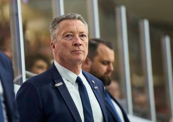 Harold Kreis DEB National coach of Germany, headcoach, team manager, Bundestrainer, in the match GERMANY - CZECH REPUBLIC 0-7 Friendly match DEB Ice hockey, Eishockey World Championship, WM, Weltmeisterschaft 2025 preparation in Regensburg Germany, Apr 10, 2025, Season 2024 2025, Tschechische Republik, Tschechien,