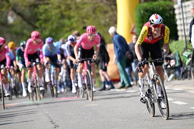 Brabantse Pijl 2025 cycling race OVERIJSE, BELGIUM - APRIL 18 : Teuns Dylan (BEL) of Cofidis attacking during the Men Elite UCI 1.Pro 65th Flanders Classics Brabantse Pijl cycling race with start in Beersel and finish in Overijse (175,4 km) on April 18, 2025 in Overijse, Belgium, 18 04 2025 ( Motordriver Kenny Verfaillie & Overijse Belgium  Copyright: xNicoxVereeckenx