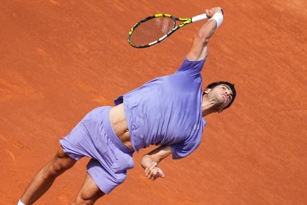 Barcelona, Spain, Barcelona Open Banc Sabadell 2025, ATP, Tennis Herren 500 match, Quarter-Finals between Carlos Alcaraz and Alex de Minaur, Real Club de Tenis Barcelona, Barcelona, Spain, 18 abril 2025 Copyright: xBaguxBlancox xPressinphotox