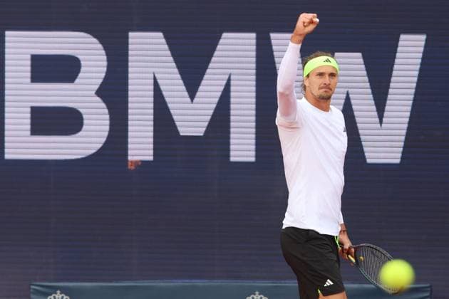 Alexander Zverev (GER) jubelt, Jubel, Tennis BMW Open by Bitpanda ATP, Tennis Herren 500 München 18.04.2025 FOTO: Mladen Lackovic LakoPress