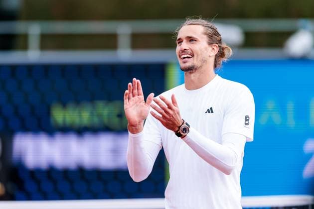 BMW Open München ATP, Tennis Herren 500; 18.04.2025 Alexander Zverev (Deutschland) glücklich, lachend nach dem Sieg im Match gegen Tallon Griekspoor (Niederlande) BMW Open by Bitpanda München ATP 500: Tag 7, München, MTTC Iphitos am 18.04.2025 Copyright: xBEAUTIFULxSPORTS Wunderlx