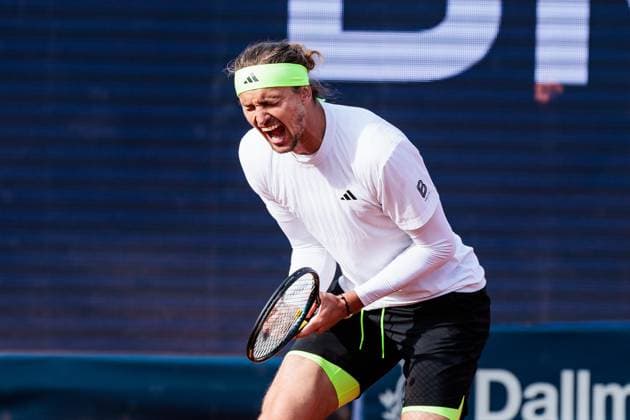 BMW Open München ATP, Tennis Herren 500; 18.04.2025 Alexander Zverev (Deutschland) jubelt im Match gegen Tallon Griekspoor (Niederlande) BMW Open by Bitpanda München ATP 500: Tag 7, München, MTTC Iphitos am 18.04.2025 Copyright: xBEAUTIFULxSPORTS Wunderlx