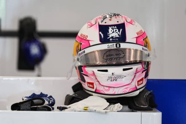 F1 Grand Prix Of Saudi Arabia: Practice Liam Lawson of New Zealand and the Visa Cash App RB Formula One Team s helmet is present during practice ahead of the F1 Grand Prix of Saudi Arabia at Jeddah Corniche Circuit in Jeddah, Saudi Arabia, on April 18, 2025. Jeddah Mecca Saudi Arabia  Copyright: xPaddockerx originalFilename:paddocker-f1grandp250418_npVOC.jpg