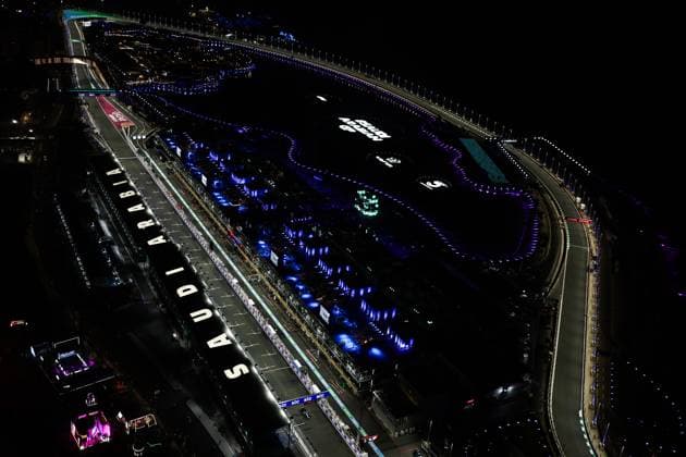 (250419) -- JEDDAH, April 19, 2025 -- A general view of the circuit during the second free practice session of the Formula One Saudi Arabia Grand Prix at the Jeddah Corniche Circuit in Jeddah, Saudi Arabia, on April 18, 2025. (Photo by Xinhua) (SP)SAUDI ARABIA-JEDDAH-F1-GRAND PRIX-PRACTICE QianxJun 