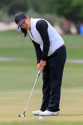 April 18, 2025, Tarzana, California, USA: Weiwei Zhang during round two of the JM Eagle LA Championship presented by Plastpro Friday April 18, 2025 at El Caballero Country Club in Tarzana, California. JAVIER ROJAS PI Tarzana USA - ZUMAp124 20250418_zaa_p124_110 Copyright: xJavierxRojasx