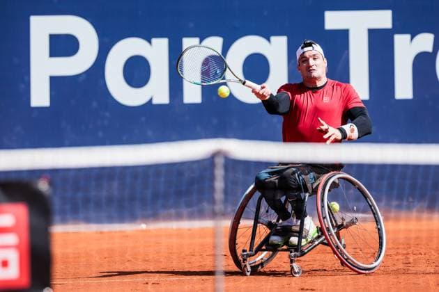 BMW Open München ATP, Tennis Herren 500; 19.04.2025 Allianz Para Trophy Finale Gustavo Fernandez (Argentinien) im Match gegen Alfie Hewett (Grossbritannien) BMW Open by Bitpanda München ATP 500: Tag 8, München, MTTC Iphitos am 19.04.2025 Copyright: xBEAUTIFULxSPORTS Wunderlx