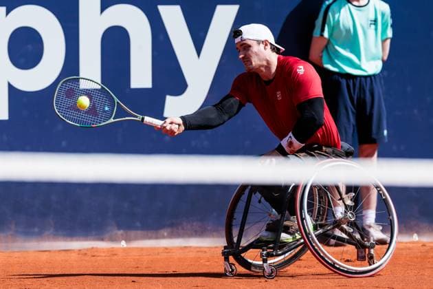 BMW Open München ATP, Tennis Herren 500; 19.04.2025 Allianz Para Trophy Finale Gustavo Fernandez (Argentinien) im Match gegen Alfie Hewett (Grossbritannien) BMW Open by Bitpanda München ATP 500: Tag 8, München, MTTC Iphitos am 19.04.2025 Copyright: xBEAUTIFULxSPORTS Wunderlx