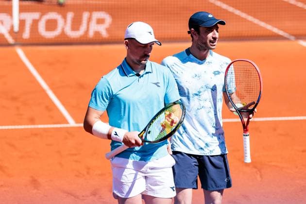 BMW Open München ATP, Tennis Herren 500; 19.04.2025 Sander Gille (Belgien) und Jan Zielinski (Polen) im Doppel gegen Kevin Krawietz (Deutschland) und Tim Pütz (Deutschland), Halbfinale BMW Open by Bitpanda München ATP 500: Tag 8, München, MTTC Iphitos am 19.04.2025 Copyright: xBEAUTIFULxSPORTS Wunderlx