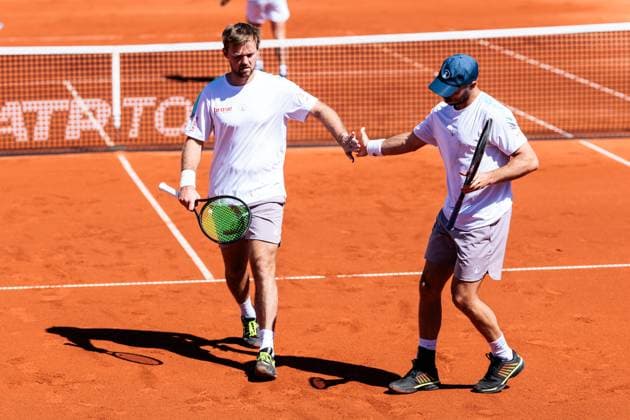 Sport Bilder des Tages BMW Open München ATP, Tennis Herren 500; 19.04.2025 Kevin Krawietz (Deutschland) und Tim Pütz (Deutschland) im Doppel gegen Sander Gille (Belgien) und Jan Zielinski (Polen), Halbfinale BMW Open by Bitpanda München ATP 500: Tag 8, München, MTTC Iphitos am 19.04.2025 Copyright: xBEAUTIFULxSPORTS Wunderlx