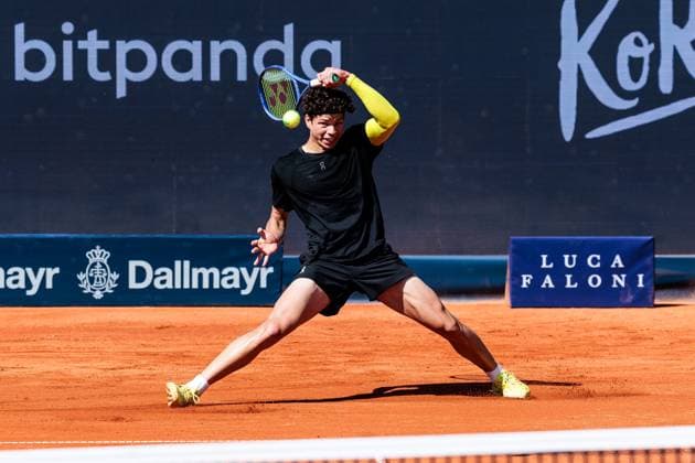 BMW Open München ATP, Tennis Herren 500; 19.04.2025 Ben Shelton (USA) im Match gegen Francisco Cerundolo (Argentinien) Halbfinale BMW Open by Bitpanda München ATP 500: Tag 8, München, MTTC Iphitos am 19.04.2025 Copyright: xBEAUTIFULxSPORTS Wunderlx