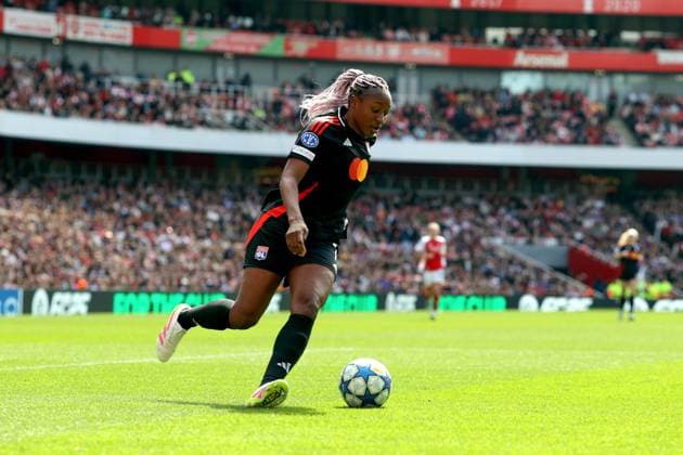 UEFA CL Women - Arsenal v Lyon 19 April 2025 London - UEFA Women™s Champions League semi final 1st leg - Arsenal v Olympique Lyonnais - Kadidiatou Diani of Lyon - (Photo by Mark Leech). London UK Copyright: xMarkxLeechxOffside