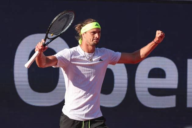 Alexander Zverev jubelt nach dem Sieg, Jubel, Freude, Emotion Tennis - BMW Open 2025 - ATP, Tennis Herren - MTTC Iphitos - Munich - - Germany - 19 April 2025. Copyright: xJuergenxHasenkopfx