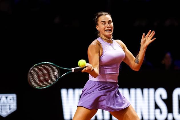 im Bild Aryna Sabalenka Aryna Sabalenka vs Elise Mertens BEL GER, Porsche Tennis Grand Prix GP Stuttgart 2025, WTA500, 19.04.2025 GER, Porsche Tennis Grand Prix GP Stuttgart 2025, WTA500, 19.04.2025 Stuttgart Copyright: xEibner-Pressefoto RogerxBuerkex EP