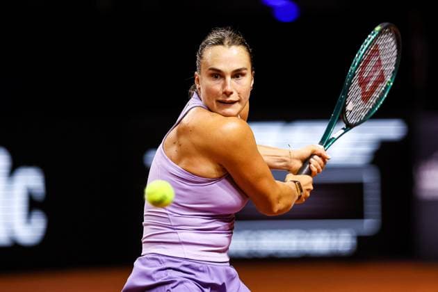 im Bild Aryna Sabalenka Aryna Sabalenka vs Elise Mertens BEL GER, Porsche Tennis Grand Prix GP Stuttgart 2025, WTA500, 19.04.2025 GER, Porsche Tennis Grand Prix GP Stuttgart 2025, WTA500, 19.04.2025 Stuttgart Copyright: xEibner-Pressefoto RogerxBuerkex EP