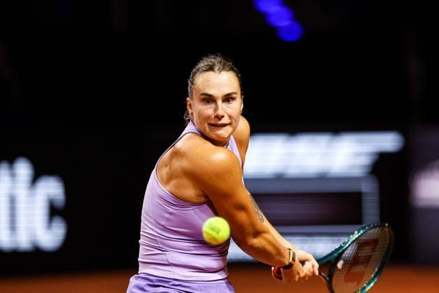 im Bild Aryna Sabalenka Aryna Sabalenka vs Elise Mertens BEL GER, Porsche Tennis Grand Prix GP Stuttgart 2025, WTA500, 19.04.2025 GER, Porsche Tennis Grand Prix GP Stuttgart 2025, WTA500, 19.04.2025 Stuttgart Copyright: xEibner-Pressefoto RogerxBuerkex EP