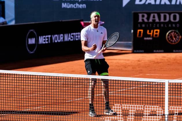 BMW Open München ATP, Tennis Herren 500; 19.04.2025 Alexander Zverev (Deutschland) jubelt im Match gegen Fabian Marozsan (Ungarn), Halbfinale BMW Open by Bitpanda München ATP 500: Tag 8, München, MTTC Iphitos am 19.04.2025 Copyright: xBEAUTIFULxSPORTS Wunderlx