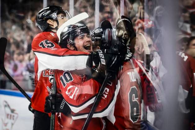 Bilder des Jahres 2025, Sport 04 April Sport Bilder des Tages PENNY DEL 1 - Playoff Finale; Kölner Haie - Eisbären Berlin; Koeln, 19.04.2025 Torjubel: Parker Tuomie (Kölner Haie, 62) trifft zum 1:0; PENNY DEL 1 - Playoff Finale; Kölner Haie - Eisbären Berlin am 19.04.25 in der Lanxess-Arena in Koeln (Deutschland). *** PENNY DEL 1 Playoff Final Kölner Haie Eisbären Berlin Koeln, 19 04 2025 Goal celebration Parker Tuomie Kölner Haie, 62 scores to 1 0 PENNY DEL 1 Playoff Final Kölner Haie Eisbären Berlin on 19 04 25 at Lanxess Arena in Koeln Germany Copyright: xBEAUTIFULxSPORTS AxelxKohringx