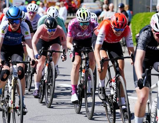19.04.2025 44.GP Osterhas 2025. Frauen. Aline Seitz Siegerin,Linda Indergand,Alessandra Keller (r) alle (SUI)