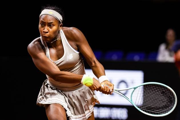 Im Bild Coco Gauff Coco Gauff USA vs Jasmine Paolini ITA GER, Porsche Tennis Grand Prix GP Stuttgart 2025, WTA500, 19.04.2025 GER, Porsche Tennis Grand Prix GP Stuttgart 2025, WTA500, 19.04.2025 Stuttgart Copyright: xEibner-Pressefoto RogerxBuerkex EP