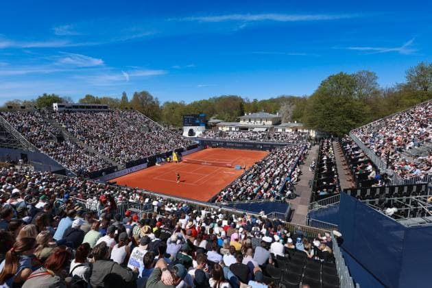 BMW Open Feature, Centre Court Uebersicht von oben, Panorama Tennis - BMW Open 2025 - ATP, Tennis Herren - MTTC Iphitos - Muenchen - Bayern - Deutschland - 19 April 2025. Copyright: xJuergenxHasenkopfx