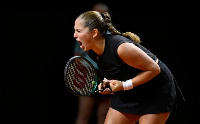 Jelena Ostapenko (LAT) Jubel, Freude, Emotion, emotional, jubelt, Glueck, gluecklich, Tennis Damen Porsche-Cup Porsche Tennis Grand Prix GP Stuttgart 2025 Porsche Arena 20.04.2024 DFL REGULATIONS PROHIBIT ANY USE OF PHOTOGRAPHS AS IMAGE SEQUENCES AND OR QUASI-VIDEO Tennis Damen Porsche-Cup Porsche Tennis Grand Prix GP Stuttgart 2025