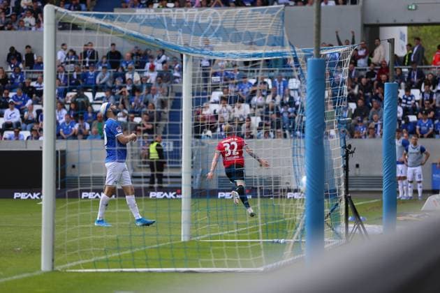 20.04.2025, xrekx, Fussball 2.Bundesliga, SV Darmstadt 98 - Hannover 96 v.l. Torjubel nach dem Tor zum 1:1 celebrating the goal celebrate durch Andreas Voglsammer (Hannover 96) (DFL DFB REGULATIONS PROHIBIT ANY USE OF PHOTOGRAPHS as IMAGE SEQUENCES and or QUASI-VIDEO) Darmstadt