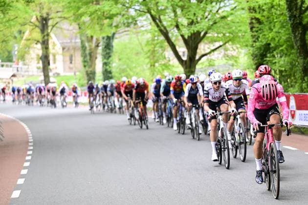 Italian Samuele Battistella of EF Education-EasyPost pictured in action during the men elite Amstel Gold Race one day cycling race, 255,9 km from Maastricht to Valkenburg, The Netherlands, Sunday 20 April 2025. DIRKxWAEM  x121313460x