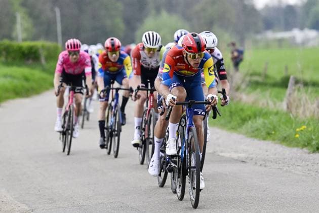 Belgian Thibau Nys of Lidl-Trek pictured in action during the men elite Amstel Gold Race one day cycling race, 255,9 km from Maastricht to Valkenburg, The Netherlands, Sunday 20 April 2025. DIRKxWAEM  x121314471x