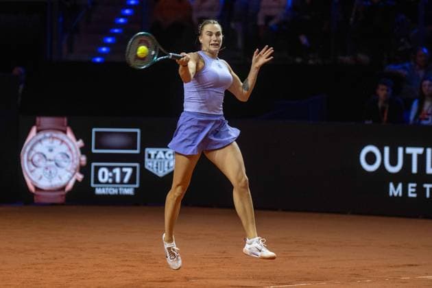 Aryna Sablenka. xettx, Deutschland, Stuttgart, 20.04.2025, Tennis, Porsche Tennis Grand Prix, 2025, Halbfinale, A.Sabalenka - J.Paolini (ITA), Porsche Arena Foto: A2 Bildagentur Peter Hartenfelser