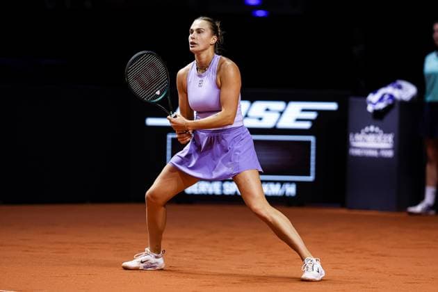 Im Bild Aryna Sabalenka Halbfinale Aryna Sabalenka vs Jasmine Paolini ITA GER, Porsche Tennis Grand Prix GP Stuttgart 2025, WTA500, 20.04.2025 GER, Porsche Tennis Grand Prix GP Stuttgart 2025, WTA500, 20.04.2025 Stuttgart Copyright: xEibner-Pressefoto RogerxBuerkex EP
