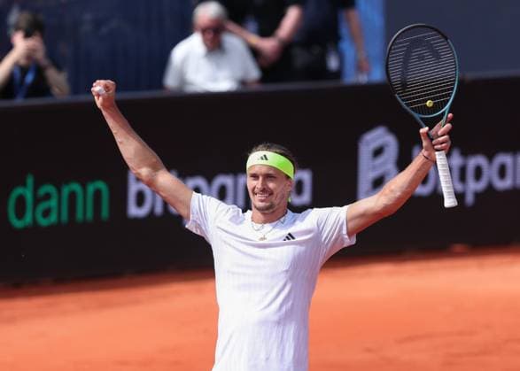 Alexander Zverev jubelt nach dem Sieg, Jubel, Freude, Emotion, Einzel, Men s Singles, Endspiel, Final Tennis - BMW Open 2025 - ATP, Tennis Herren 500 - MTTC Iphitos - Munich - - Germany - 20 April 2025. Copyright: xJuergenxHasenkopfx
