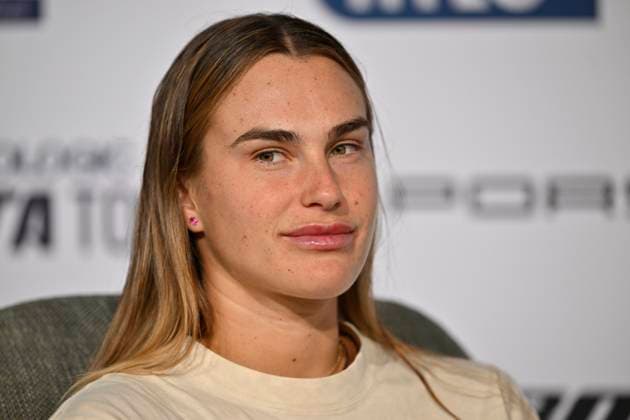 Aryna Sabalenka (BLR) Portrait Pressekonferenz PK Tennis Damen Porsche-Cup Porsche Tennis Grand Prix GP Stuttgart 2025 Porsche Arena 20.04.2024 DFL REGULATIONS PROHIBIT ANY USE OF PHOTOGRAPHS AS IMAGE SEQUENCES AND OR QUASI-VIDEO Tennis Damen Porsche-Cup Porsche Tennis Grand Prix GP Stuttgart 2025