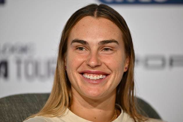 Aryna Sabalenka (BLR) Portrait Pressekonferenz PK Tennis Damen Porsche-Cup Porsche Tennis Grand Prix GP Stuttgart 2025 Porsche Arena 20.04.2024 DFL REGULATIONS PROHIBIT ANY USE OF PHOTOGRAPHS AS IMAGE SEQUENCES AND OR QUASI-VIDEO Tennis Damen Porsche-Cup Porsche Tennis Grand Prix GP Stuttgart 2025