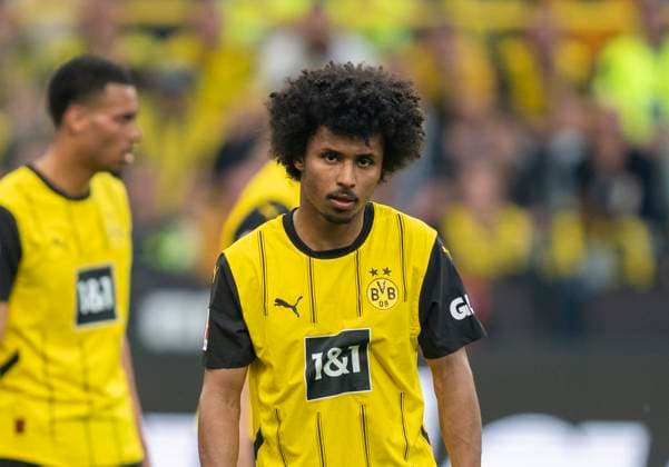 Karim Adeyemi (Borussia Dortmund, 27) 20.04.2025, Fussball, 1. Bundesliga: Borussia Dortmund - Borussia Mönchengladbach in Dortmund, Signal Iduna Park DFL regulations prohibit any use of photographs as image sequences and or quasi-video. Copyright: HMBxMedia xMarcoxBader