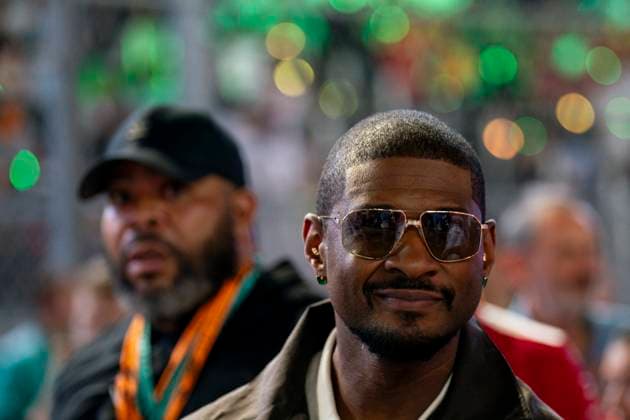 April 20, 2025, Jeddah, Saudi Arabia: American singer USHER on the starting grid before the 2025 FIA Formula 1 Saudi Arabian Grand Prix at Jeddah Corniche Circuit in Jeddah, Saudi Arabia. Jeddah Saudi Arabia - ZUMAg147 20250420_fap_g147_059 Copyright: xJamesxGasperottix