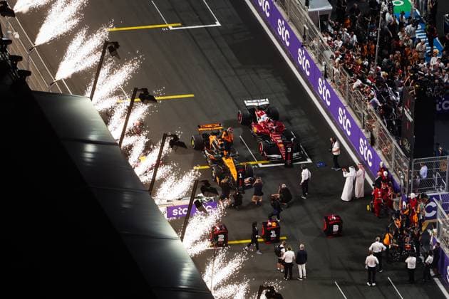 81 Oscar Piastri (AUS, McLaren F1 Team), 16 Charles Leclerc (MCO, Scuderia Ferrari HP), F1 Grand Prix of Saudi Arabia at Jeddah Corniche Circuit on April 20, 2025 in Jeddah, Saudi Arabia. (Photo by HOCH ZWEI) Jeddah Saudi Arabia