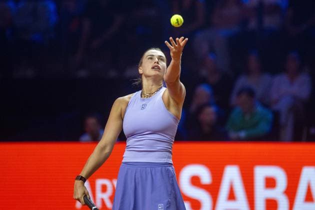 Aryna Sablenka. xettx, Deutschland, Stuttgart, 21.04.2025, Tennis, 48. Porsche Tennis Grand Prix, 2025, Finale, A.Sabalenka - J.Ostapenko (LAT), Porsche Arena Foto: A2 Bildagentur Peter Hartenfelser