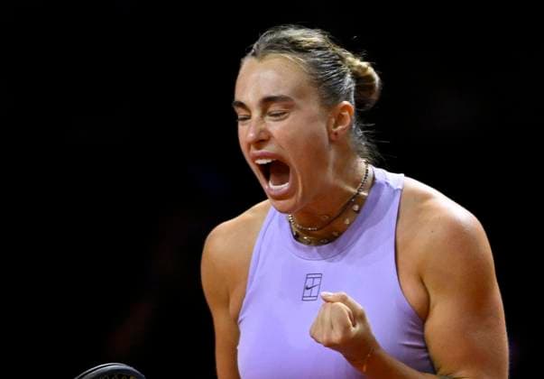 Aryna Sabalenka (BLR) AJubel, Freude, Emotion, emotional, jubelt, Glueck, gluecklich, Tennis Damen Porsche-Cup Porsche Tennis Grand Prix GP Stuttgart 2025 Porsche Arena 21.04.2024 DFL REGULATIONS PROHIBIT ANY USE OF PHOTOGRAPHS AS IMAGE SEQUENCES AND OR QUASI-VIDEO Tennis Damen Porsche-Cup Porsche Tennis Grand Prix GP Stuttgart 2025